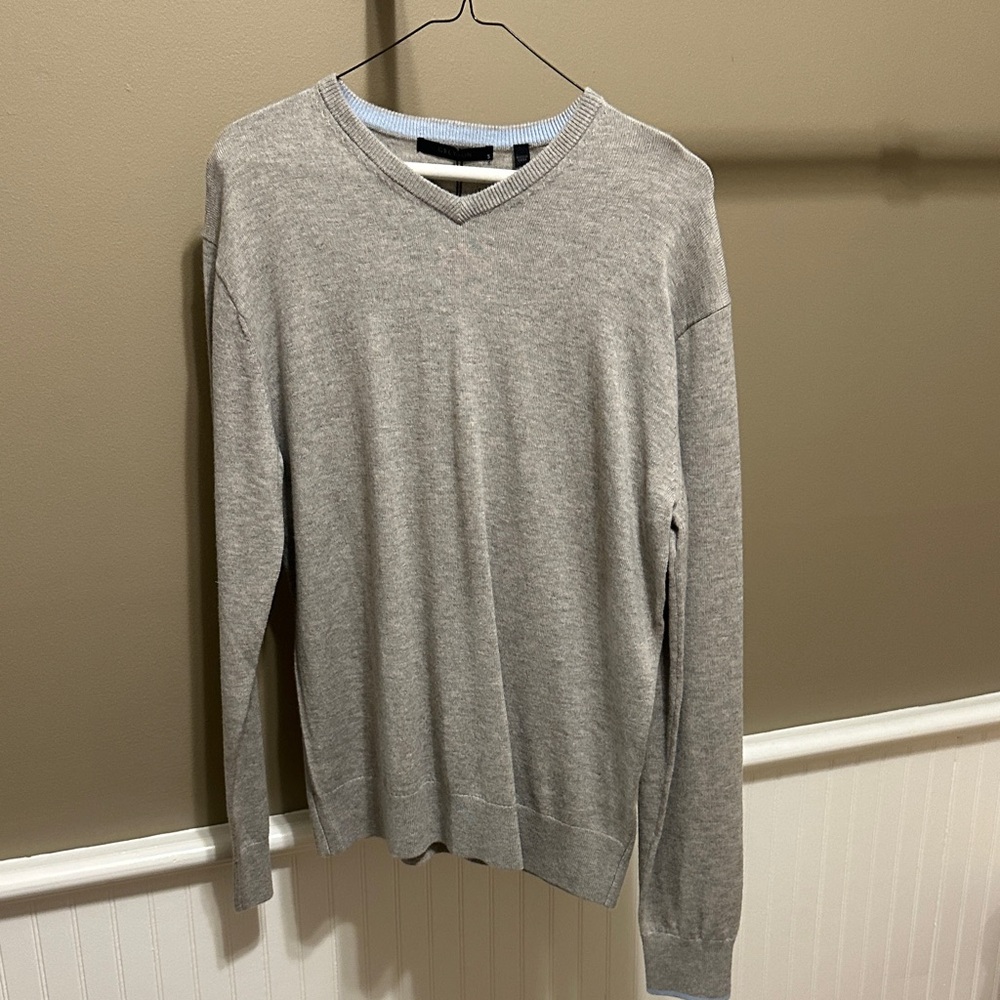 Greyson Light Gray V-Neck Sweater
